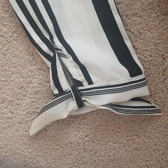Urban Behavior Black and White Striped Button Up Blouse - Picture 3 of 6